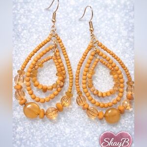 Paparazzi Orange Beaded Teardrop Earrings